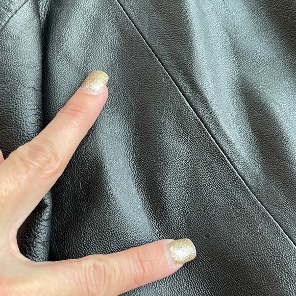 Vintage Margaret Godfrey 100% Leather Black Blazer Jacket Large, Like NEW Retro - Picture 10 of 14